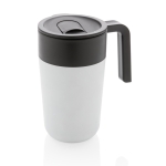 Recycled plastic and metal thermal mug, 480 ml white colour