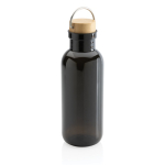 Recycled plastic bottle with cap and handle, 680 ml black colour