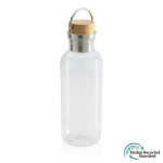Recycled plastic bottle with cap and handle, 680 ml transparent colour