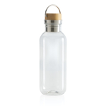 Recycled plastic bottle with cap and handle, 680 ml transparent colour