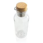 Recycled plastic bottle with cap and handle, 680 ml transparent colour