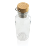 Recycled plastic bottle with cap and handle, 680 ml transparent colour