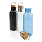 Recycled plastic bottle with cap and handle, 680 ml transparent colour