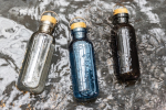 Recycled plastic bottle with cap and handle, 680 ml transparent colour