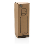 Recycled plastic bottle with cap and handle, 680 ml transparent colour