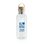 Recycled plastic bottle with cap and handle, 680 ml transparent colour