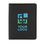 Luxury tech portfolio with zip closure, A4 black colour printing view