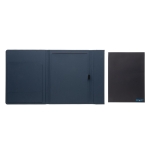 Recycled portfolio with large notepad and magnetic closure, A4 navy-blue colour