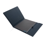Recycled portfolio with large notepad and magnetic closure, A4 navy-blue colour