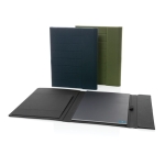 Recycled portfolio with large notepad and magnetic closure, A4 navy-blue colour