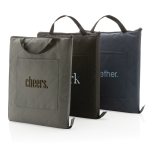 Foldable padded picnic blanket in high-quality RPET dark grey colour