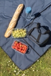 Foldable padded picnic blanket in high-quality RPET navy-blue colour