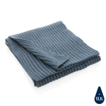 Sustainable knitted scarf, Impact Polylana® blue colour