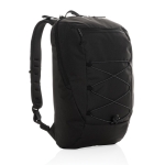 Promotional hiking backpack with multiple pockets black colour