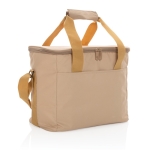 Sustainable thermal cooler with 20-can capacity light brown colour