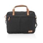 Premium recycled laptop briefcase, 15.6” black colour