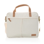 Premium recycled laptop briefcase, 15.6” off white colour