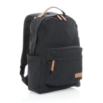 Recycled canvas laptop backpacks for 14” black colour