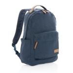 Recycled canvas laptop backpacks for 14” blue colour