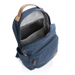 Recycled canvas laptop backpacks for 14” blue colour