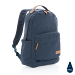 Recycled canvas laptop backpacks for 14” blue colour