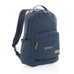 Recycled canvas laptop backpacks for 14” blue colour