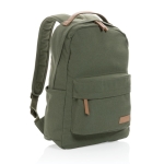 Recycled canvas laptop backpacks for 14” green colour