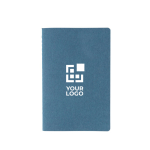 Softcover FSC® certified notebook, A5, ruled pages blue colour printing view