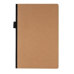 Notebook with pocket and FSC® certification, A5, ruled pages brown colour