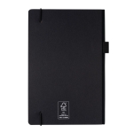 Notebook with pocket and FSC® certification, A5, ruled pages black colour