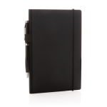 Notebook with pocket and FSC® certification, A5, ruled pages black colour