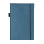 Notebook with pocket and FSC® certification, A5, ruled pages blue colour