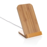 Bamboo wireless charging stand, FSC certified brown colour