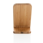 Bamboo wireless charging stand, FSC certified brown colour