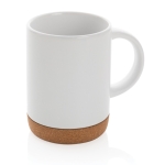 Ceramic mug with cork base and matte colour, 280 ml white colour