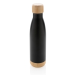 Bottle with bamboo detail on lid and base, 520 ml black colour