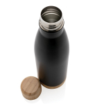 Bottle with bamboo detail on lid and base, 520 ml black colour fourth view