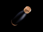 Bottle with bamboo detail on lid and base, 520 ml black colour ambient view 2