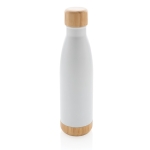 Bottle with bamboo detail on lid and base, 520 ml white colour