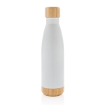 Bottle with bamboo detail on lid and base, 520 ml white colour