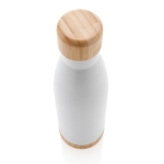 Bottle with bamboo detail on lid and base, 520 ml white colour