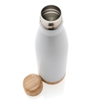 Bottle with bamboo detail on lid and base, 520 ml white colour