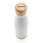 Bottle with bamboo detail on lid and base, 520 ml white colour