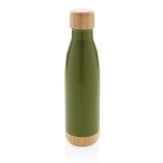 Bottle with bamboo detail on lid and base, 520 ml green colour