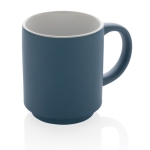 Stackable ceramic mug with colour design, 180 ml blue colour