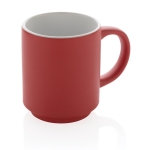 Stackable ceramic mug with colour design, 180 ml red colour