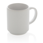 Stackable ceramic mug with colour design, 180 ml white colour