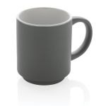 Stackable ceramic mug with colour design, 180 ml grey colour