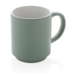 Stackable ceramic mug with colour design, 180 ml mint green colour