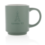 Stackable ceramic mug with colour design, 180 ml mint green colour